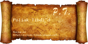 Poliak Tibád névjegykártya